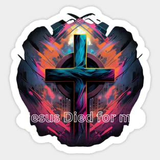 Jesus Died for Me John 3:16 V7 Sticker